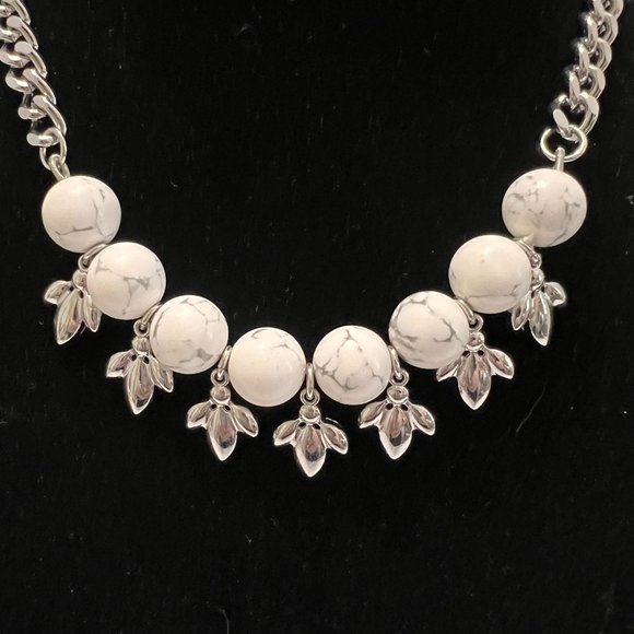 Adornable U Silver White Marble Rhinestone Reversible Statement Classic … - Picture 3 of 16